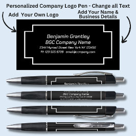 Bolígrafo Añadir nombre de detalles de la empresa, fondo neg