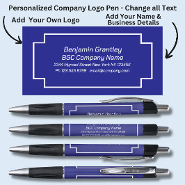 Bolígrafo Añadir nombre de detalles de la empresa, fondo rea