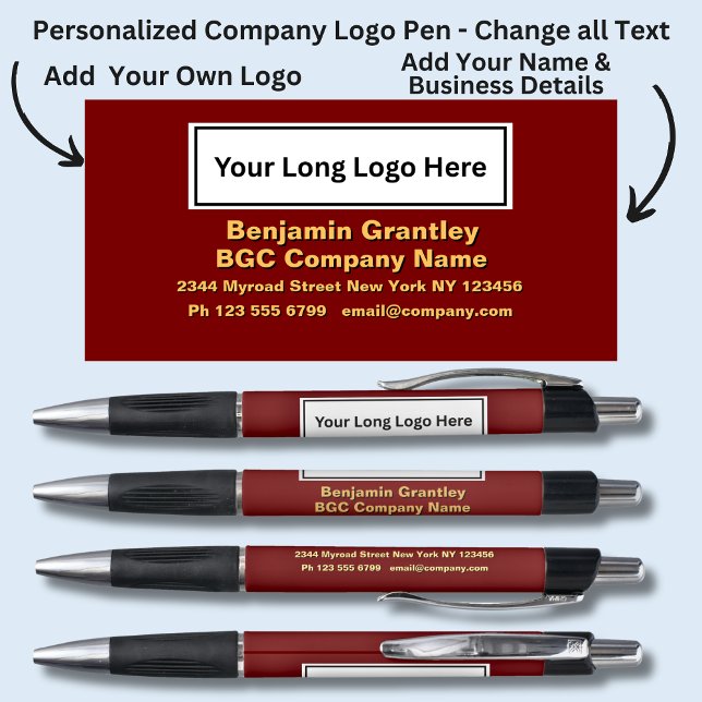 Bolígrafo Añadir nombre de detalles de la empresa, Naranja d (Subido por el creador)