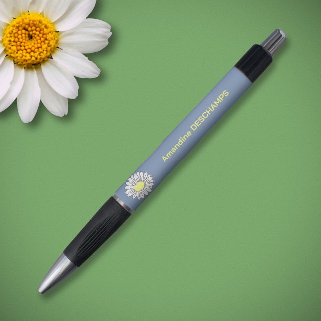 Bolígrafo Azul de la flor de margarita botánica (Daisy Flower Blue Pen)