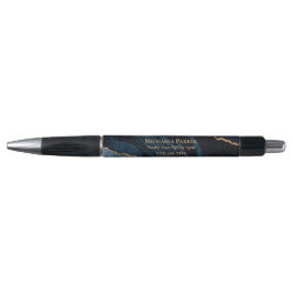 Bolígrafo Azul Marino Oro Ágata Geoda Profesional Empresa