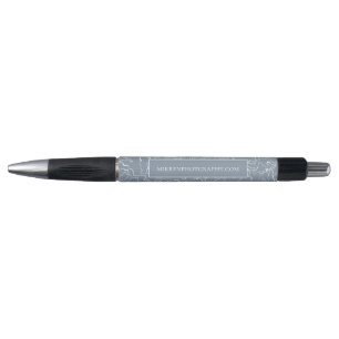 Bolígrafo Azul Polvoriento Floral Simplemente Personalizado