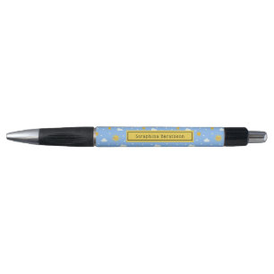 Bolígrafo Azul Y Amarillo Cute Cielo Nublado Personalizado