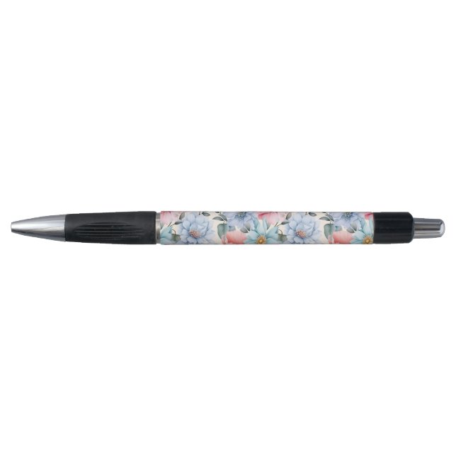 Bolígrafo Azul y Floral Rosa (Anverso)