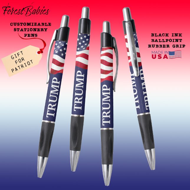 Bolígrafo Bandera Patriótica Estadounidense Bandera Roja 🇺  (Trump Patriotic USA red white & blue American Flag Stationery Pen 🇺🇸)