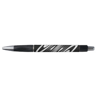 Bolígrafo black and white smooth organic wavy pattern