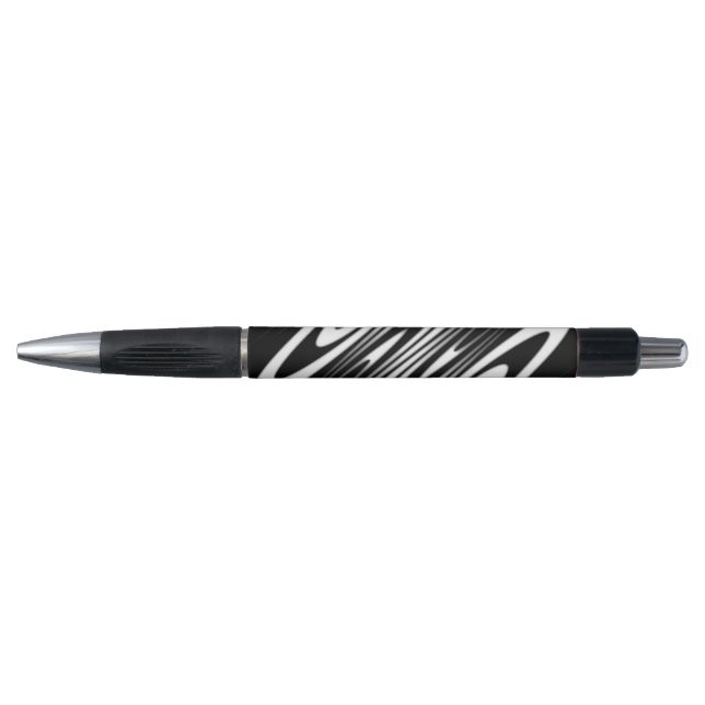 Bolígrafo black and white smooth organic wavy pattern (Anverso)