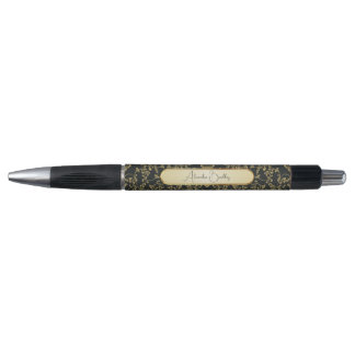 Bolígrafo Black Gold Custom Name Dark Academia