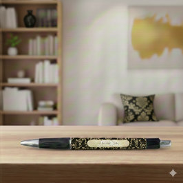 Bolígrafo Black Gold Custom Name Dark Academia