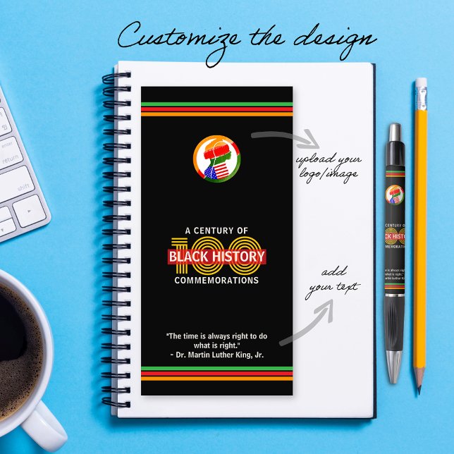 Bolígrafo Black History Month Commemoration Centennial (A Century of Black History Commemorations Black History Month Commemoration Logo & Text Custom Pen)