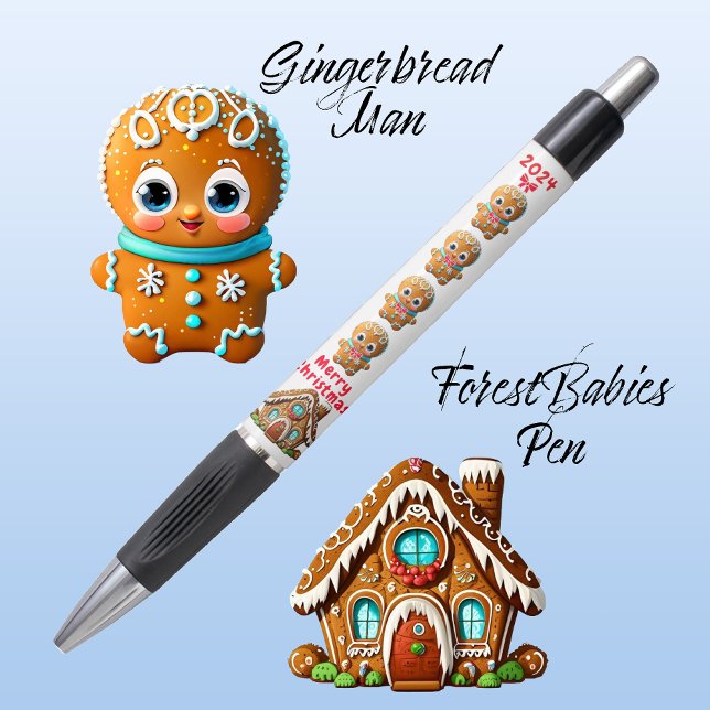 Bolígrafo Blanco gráfico Personalizado de Gingerbread Man (Subido por el creador)