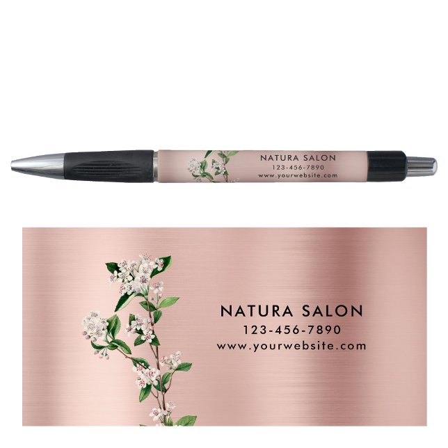 Bolígrafo Blossoms Salon Business Promocional Rosa Oro (Blossoms Salon Business Promotional Rose Gold Pen)