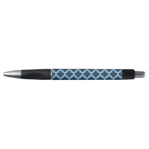 Bolígrafo Blue and Baby Blue Trellis, Lattice, Quatrefoil