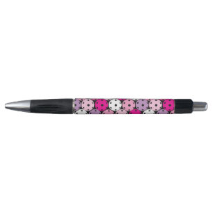 Bolígrafo Bolas de pepinillo rosas, blancas y violetas, 