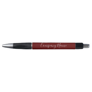 Bolígrafo Business Dark Red White Script Company Nombre telé