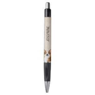 Bolígrafo Cabeza de Corgi Galés de Pembroke Tricolor Cabeza 