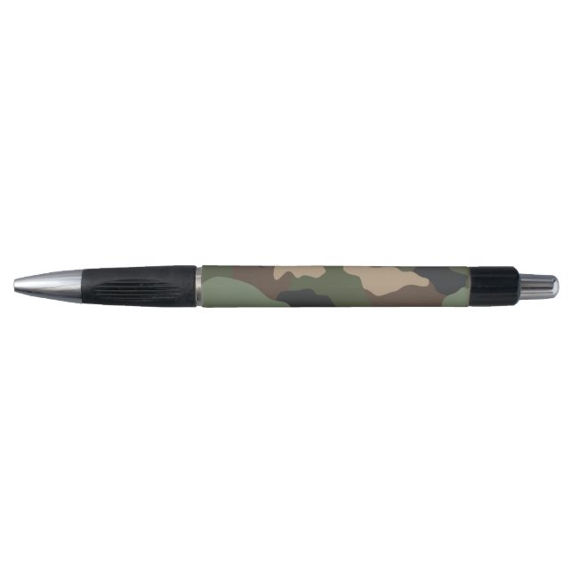 Bolígrafo Camuflar Woodland Camo Ejército Khaki Tan Negro (Anverso)