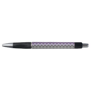 Bolígrafo Chevron morado y gris