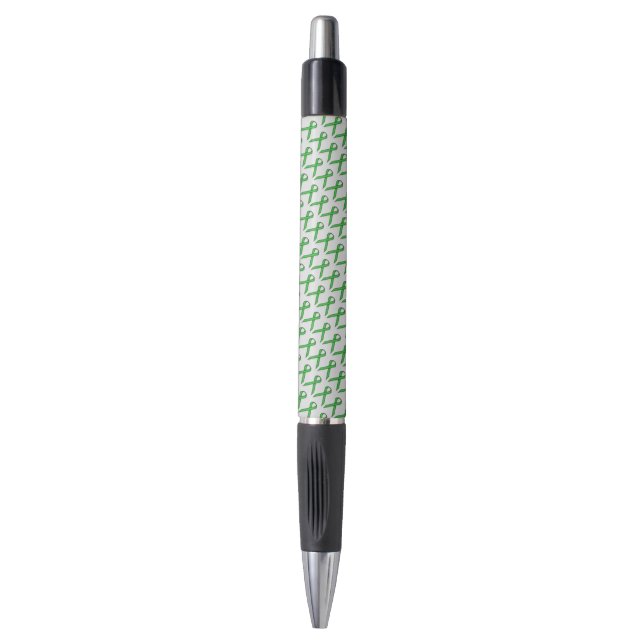 Bolígrafo Cinta estándar verde (Frente vertical)