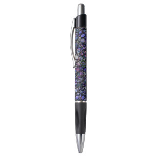 Bolígrafo Círculos abstractos dibujados a mano, azul, morado