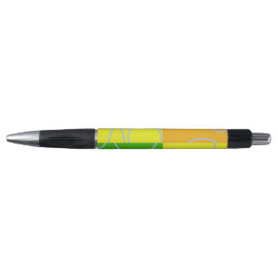 Bolígrafo Círculos retro divertidos Lámina de Naranja verde 