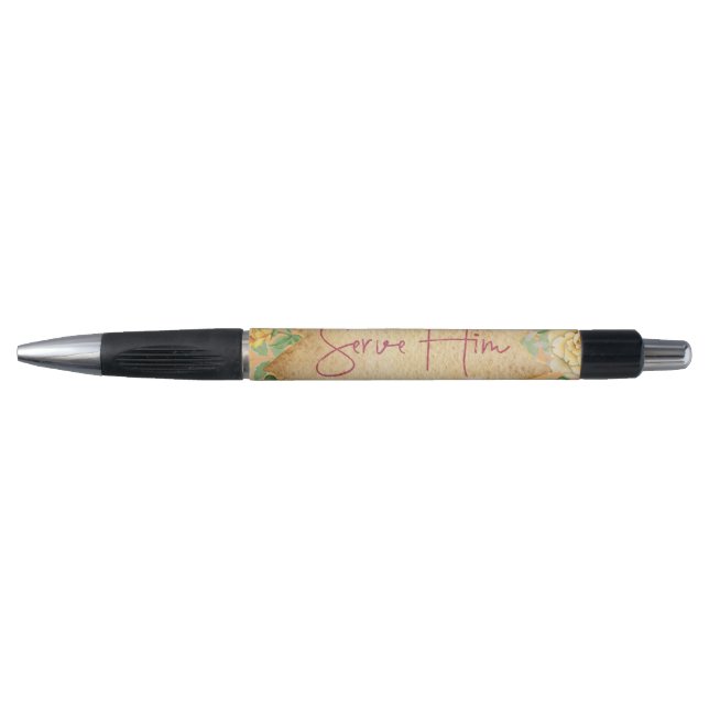 Bolígrafo Cita inspiradora de fe cristiana; Servirle (Anverso)