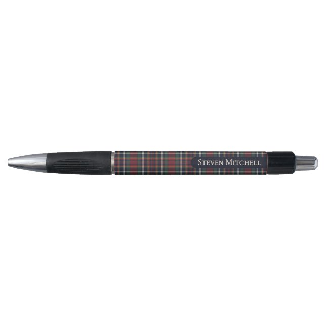 Bolígrafo Classic Dark Blue Red Green Plaid Pattern (Anverso)