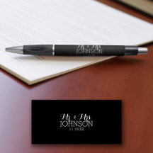 Color sólido negro Mr. y Mrs Wedding Favors