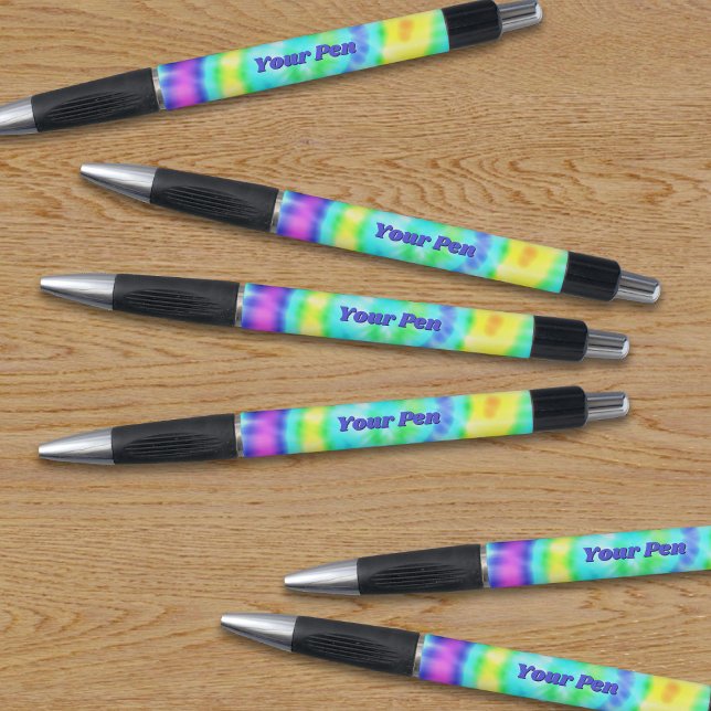 Bolígrafo Colorful Tie Dye Cute Personalized Pen (A set of 6 tie dye pens with space for your name.)