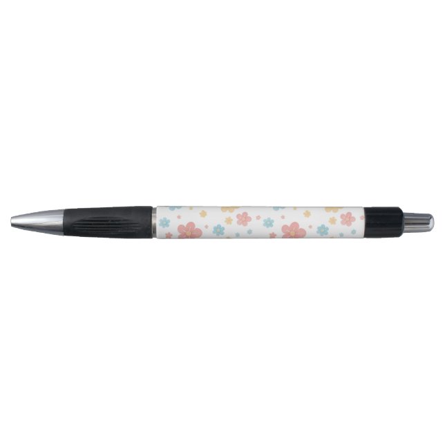 Bolígrafo con Estampado Floral (Base Blanca) (Anverso)