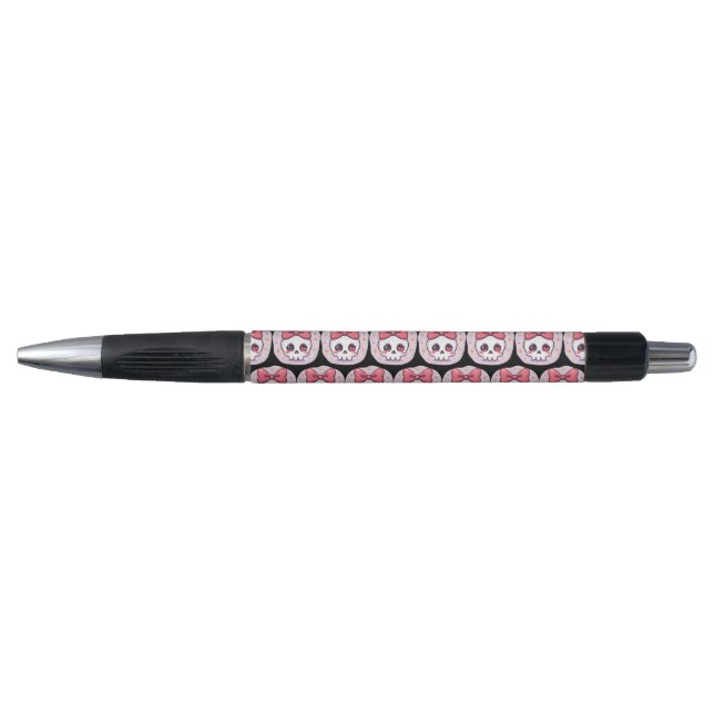 Bolígrafo Cráneo de Goth Pastel con Lazo (Anverso)