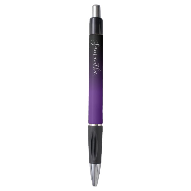 Bolígrafo Create Your Own Personalized Purple Black Ombre (Frente vertical)
