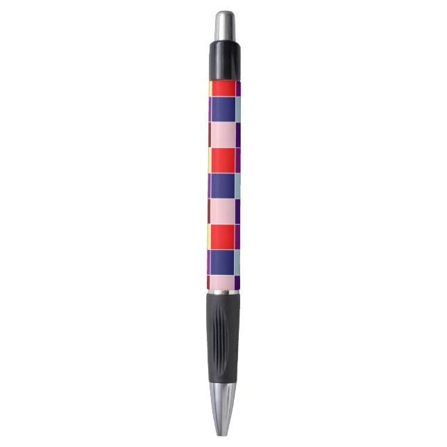 Bolígrafo Cuadrados Multicolores (Frente vertical)