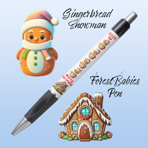 Bolígrafo Cute Gingerbread Personalizado de Snowman Gráfico 