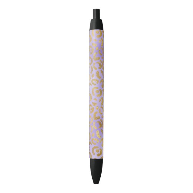 Bolígrafo de impresión Purple Gold Glam Leopard (Frente vertical)