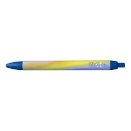 Bolígrafo De Tinta Azul Arte abstracto moderno Golden Ray