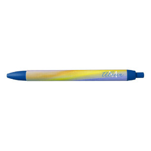 Bolígrafo De Tinta Azul Arte abstracto moderno Golden Ray
