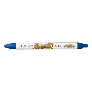 Bolígrafo De Tinta Azul Assyrian Lion Hunters Pen