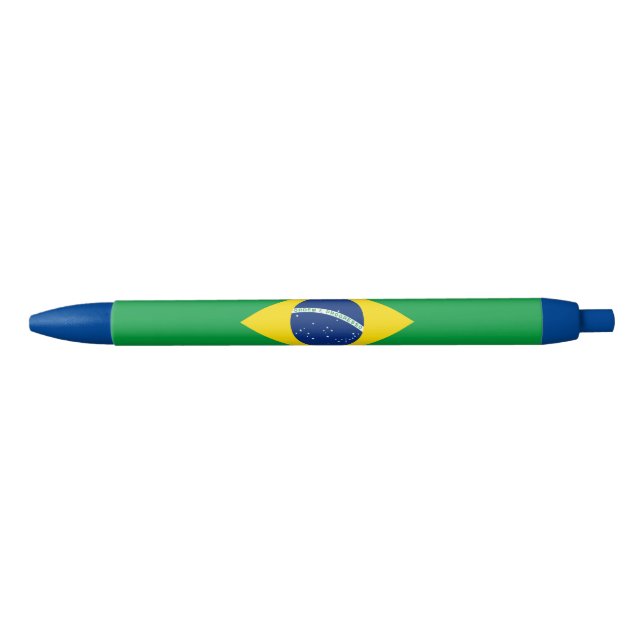 Bolígrafo De Tinta Azul Bandera Patriótica de Brasil (Anverso)