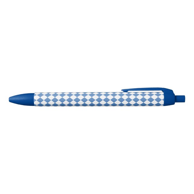 Bolígrafo De Tinta Azul Blue White Checker Diamond Pattern (Parte superior)
