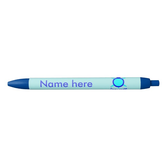 Bolígrafo De Tinta Azul Bright Blue Turtle Dude Personalizado Pen (Anverso)