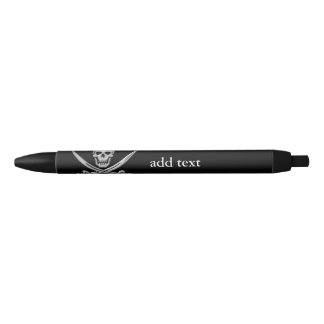 Bolígrafo De Tinta Azul Calavera pirata y espadas cruzadas (TLAPD)