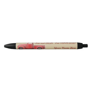 Bolígrafo De Tinta Azul Camión Rojo Personalizado No Viejo, Vintage