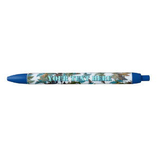 Bolígrafo De Tinta Azul Camuflaje Ártico Fractal