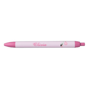 Bolígrafo De Tinta Azul Cigüeña personalizada Pretty Pink Baby Girl