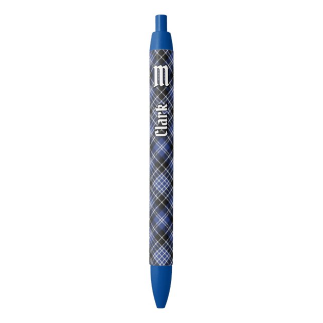 Bolígrafo De Tinta Azul Clan Clark Tartan (Frente vertical)
