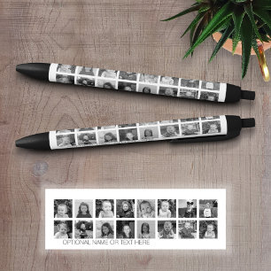 Bolígrafo De Tinta Azul Colaje de fotos en blanco y negro con hasta 16 fot