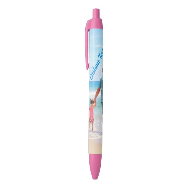 Bolígrafo De Tinta Azul Create Your Own Photo Pen Gift Personalized Text (Parte superior (vertical))