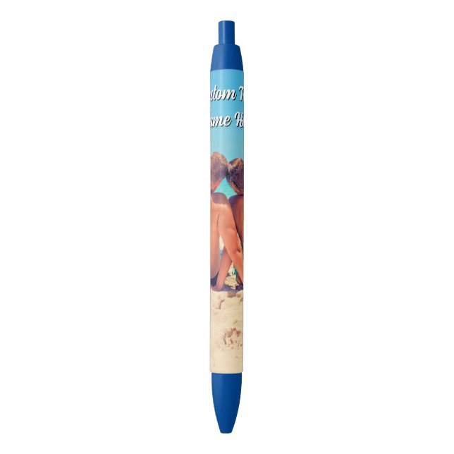 Bolígrafo De Tinta Azul Custom Photo Pen Personalized Text (Frente vertical)