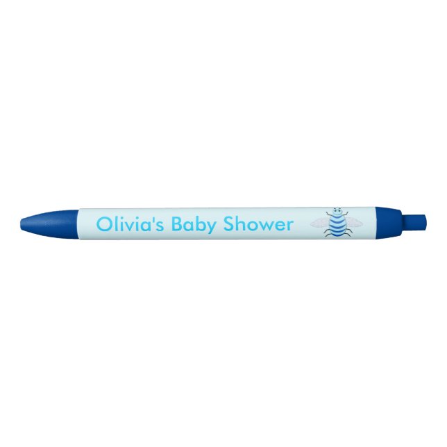 Bolígrafo De Tinta Azul Cute Blue Baby Boy Bee Personalizado Baby Shower (Anverso)